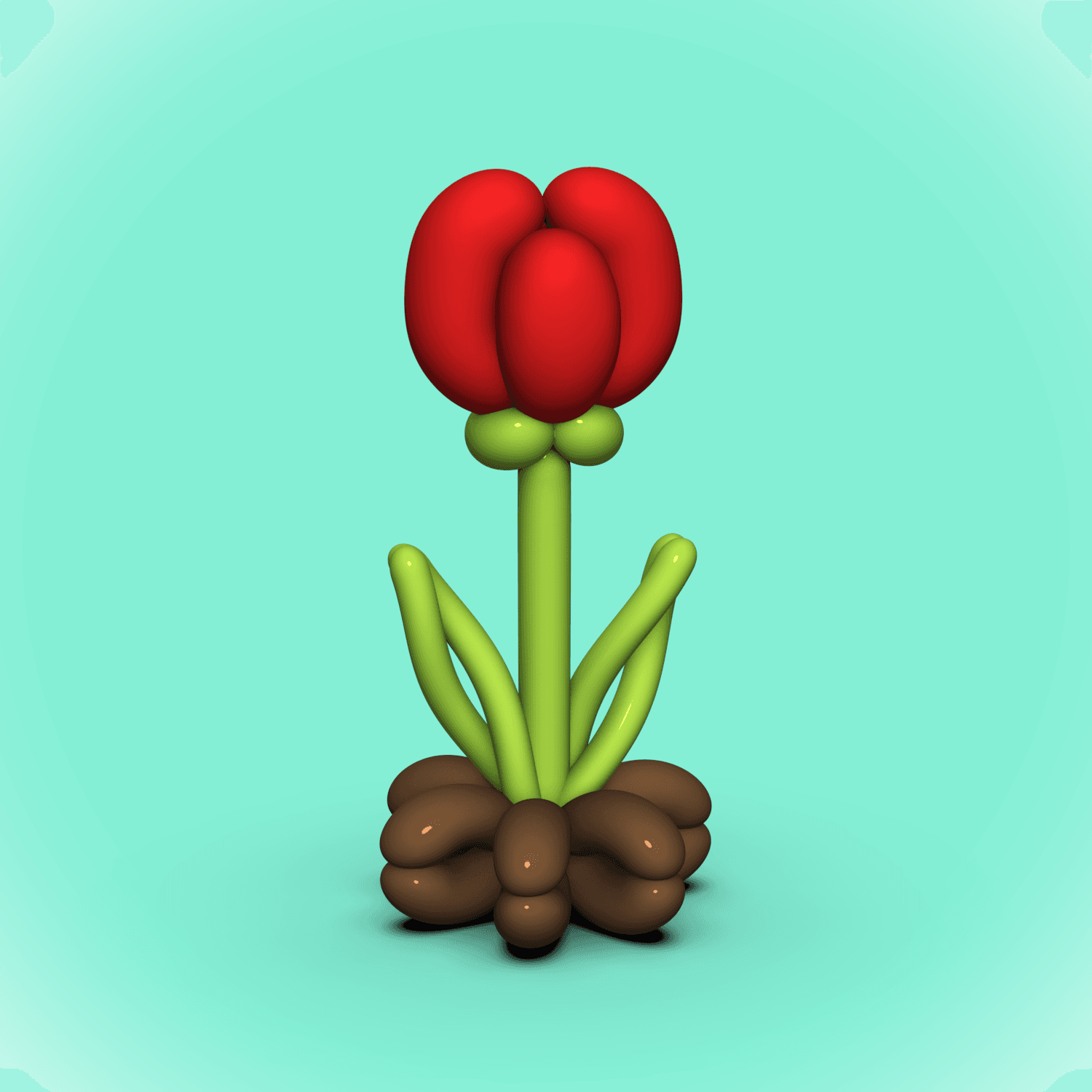 Balloon Tulip Flower -Mothers Day 3d model