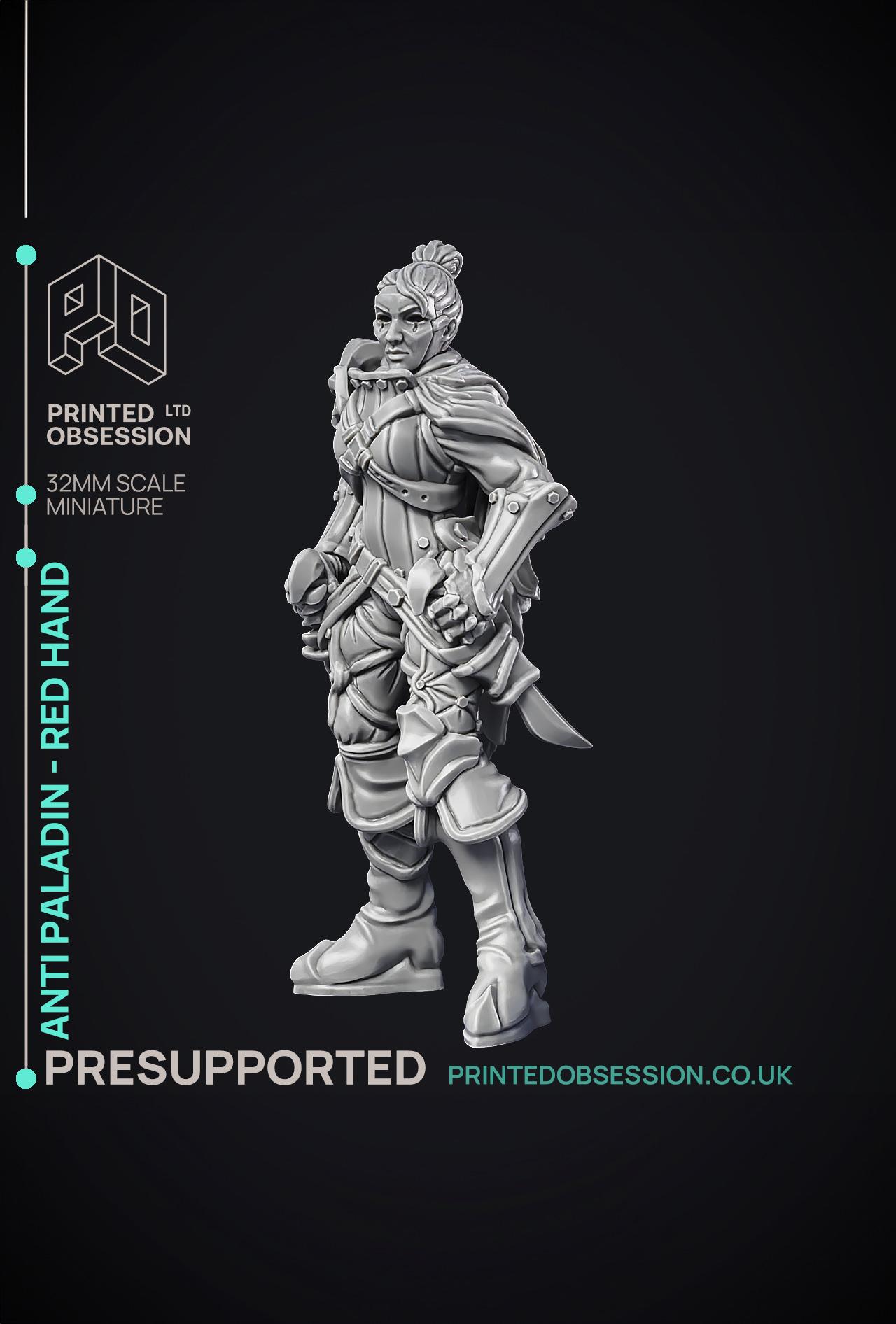 Anti Paladin - Red Hand - PRESUPPORTED - Hell Hath No Fury - 32mm scale 3d model
