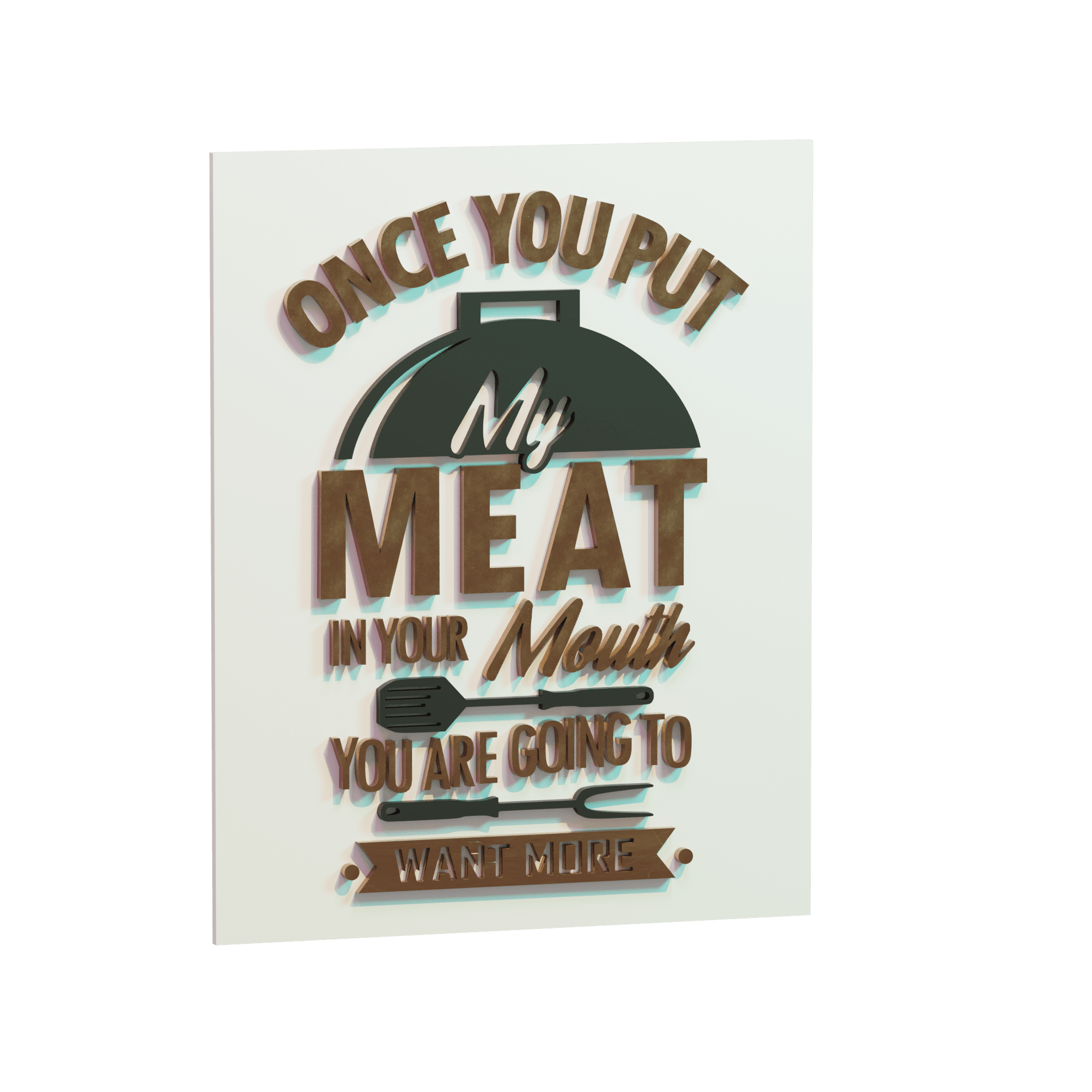 Meat in Mouth Kitchen Plaque 3d model