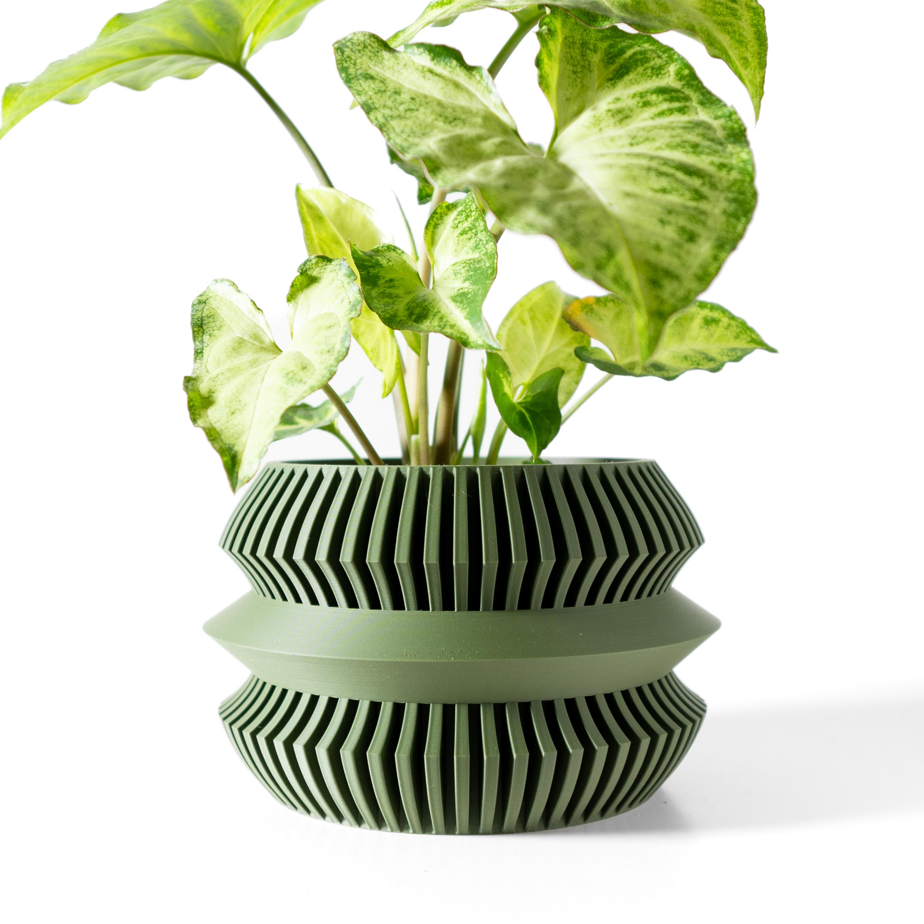 The Uldol Planter Pot with Drainage Tray & Stand: Modern and Unique Home Decor for Plants 3d model