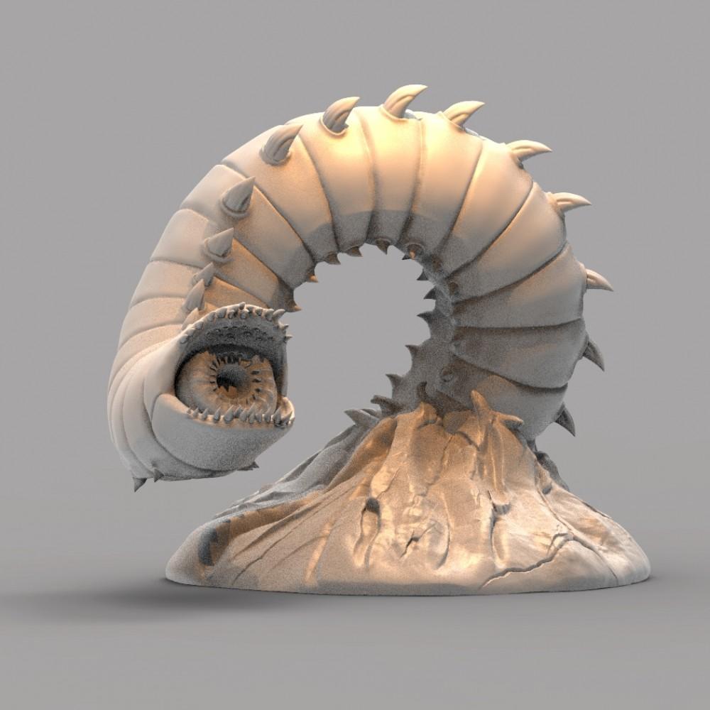 Purple Worm (Pre-Supported) 3d model