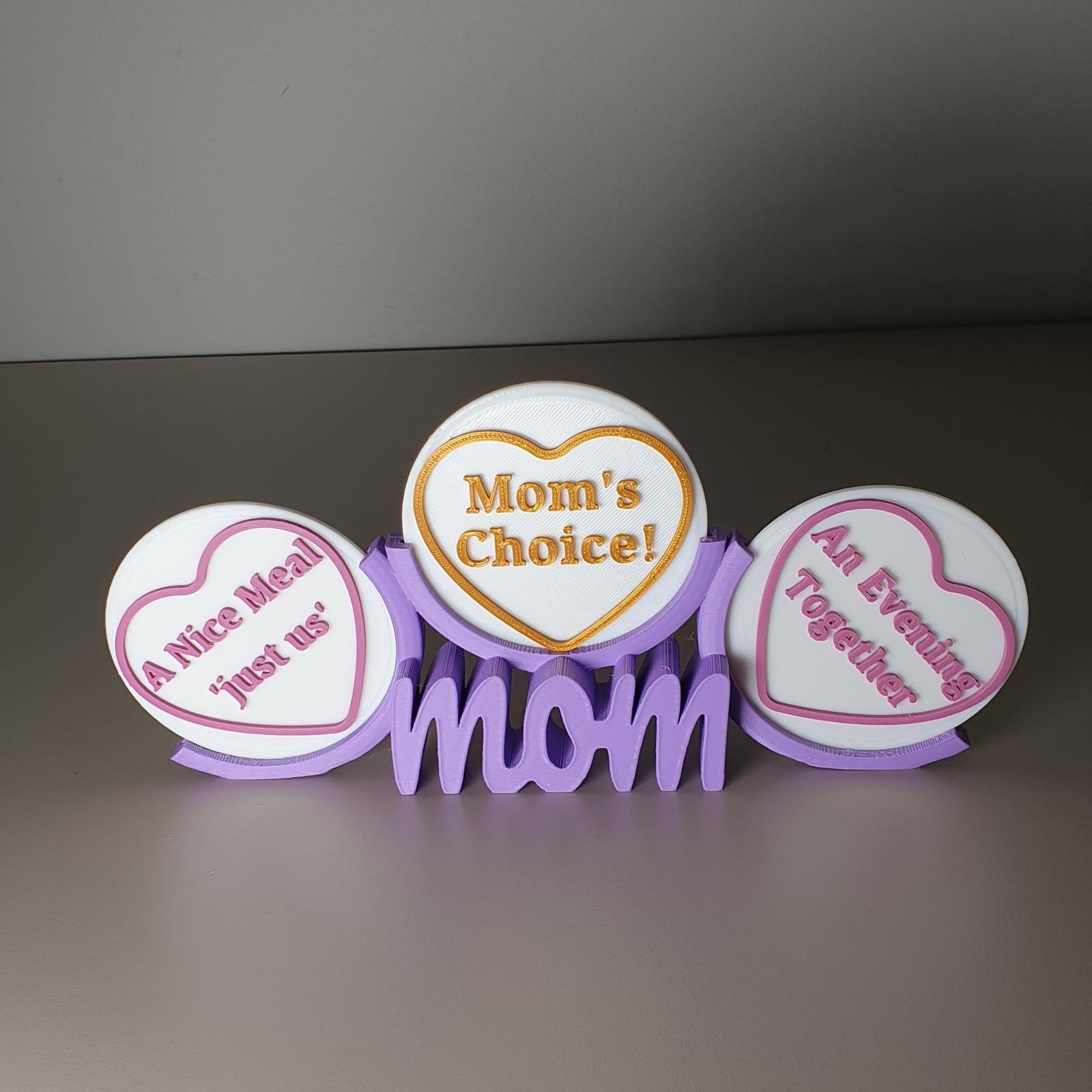 Mother's Day Token Display Stand 3d model