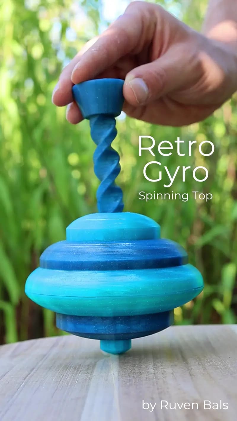 Retro Gyro Spinning Top Fidget Toy 3d model